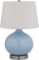 Ceramic Bedside Table Lamp With White Shade- Blue