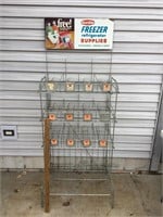 Kordite Freezer Supply Store Display w Metal Sign
