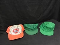 3 1980s Snap Back Hats 1 w/ Rebel Flag