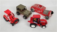 Lot Of Toy Tractors, Jeep & Racecar