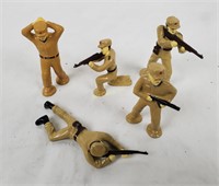 5 Vtg. Cast Metal N. Korean Figurines Marked Crc