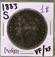 1883S US Morgan silver dollar