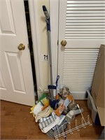 Cleaning Supplies & Rack (Uhall)