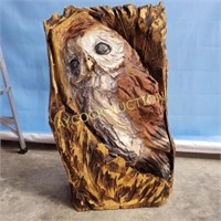 Owl in log