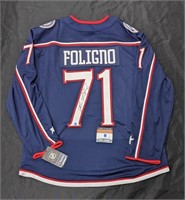 Official Blue Jackets Nick Foligno Auto Jersey COA