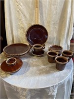 BROWN DRIP HULL POTTERY DISHES