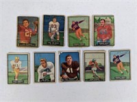 (9) 1951 Topps Magic Football Cards Poor Condition