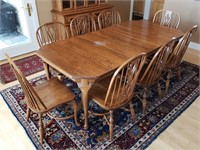 Quality Nichols & Stone Co. Oak Dining Table Set