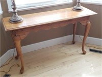 Queen Anne Leg Oak Sofa Table Made in USA
