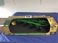 John Deere 4-bottom plow, 1/8 scale, w/box
