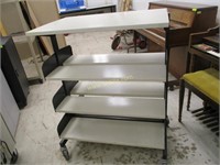 Metal Rolling 4 Tier 2 Sided Cart