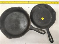 pair of cast iron skillets