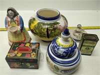 vintage ceramics and tins
