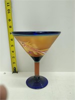 hand painted fish vase/goblet