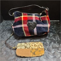 Juicy Couture Plaid Purse and Coach Wallet