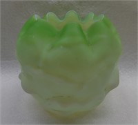 Green Glass Rose Bowl