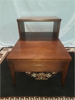 Mid-Century 2 Tier End Table w/ Drawer