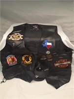 All State Leather Jacket w/ Harley Patches (XL)