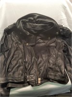 Heavy Thick Leather Motorcycle Jacket (sz 50)