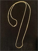 Long 14K Solid Rope Chain 30"