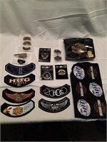 Group of Harley Davidson Patches w/ Pens, Buckle