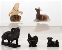 CARVED ANIMALS (5)