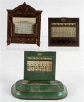 ANTIQUE ADVERTISING, ETC. DESK CALENDARS (3)