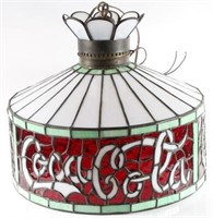 COCA-COLA LEADED GLASS HANGING LAMP
