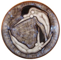 LARGE ART POTTERY CHARGER with NUDES