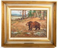 GRIZZLY BEAR OIL ON BOARD - MORRELL