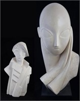(2) MODERN ABSTRACT BUSTS