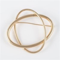 14K YELLOW GOLD ENTWINED OVAL PIN