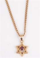 14K NECKLACE with STAR OF DAVID DROP
