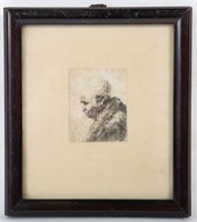 OLD MASTER STYLE ETCHING - REMBRANDT