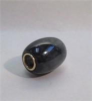 14K YG BLACK JADE BARREL BEAD