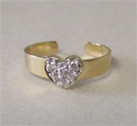14K YG  DIMINIQUE HEART TOE OR PINKY RING