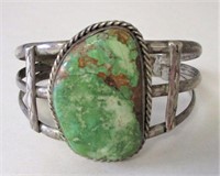 NATURAL TURQUOISE NATIVE AMERICAN CUFF BRACELET