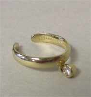 14K YG  & CZ TOE OR PINKY RING AJDUSTABLE SIZE 2