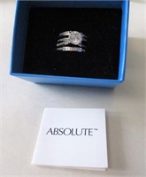 HSN STERLING ABSOLUTE CZ 3 RING WEDDING SET SIZE 9