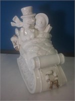 Musical sleigh with snowman couple working 7 in