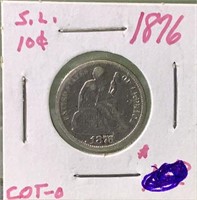 1876 Seated dime