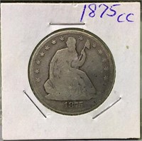 1875 CC US Seated Half Dollar