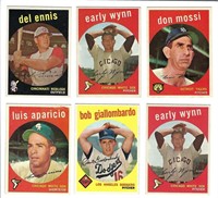 1959 Topps Baseball 6 Card Lot