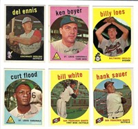 1959 Topps Baseball 6 Card Lot
