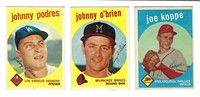 1959 Topps Baseball 3 Card Lot