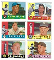 1960 Topps Baseball 6 Card Lot
