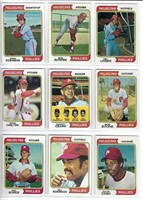 1974 Topps Phillies Cards in Binder Pages
