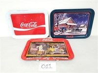 3 Coca-Cola Metal Trays