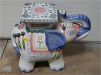 Porcelain Elephant Planter Table