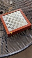 Complete glass chess set travel size